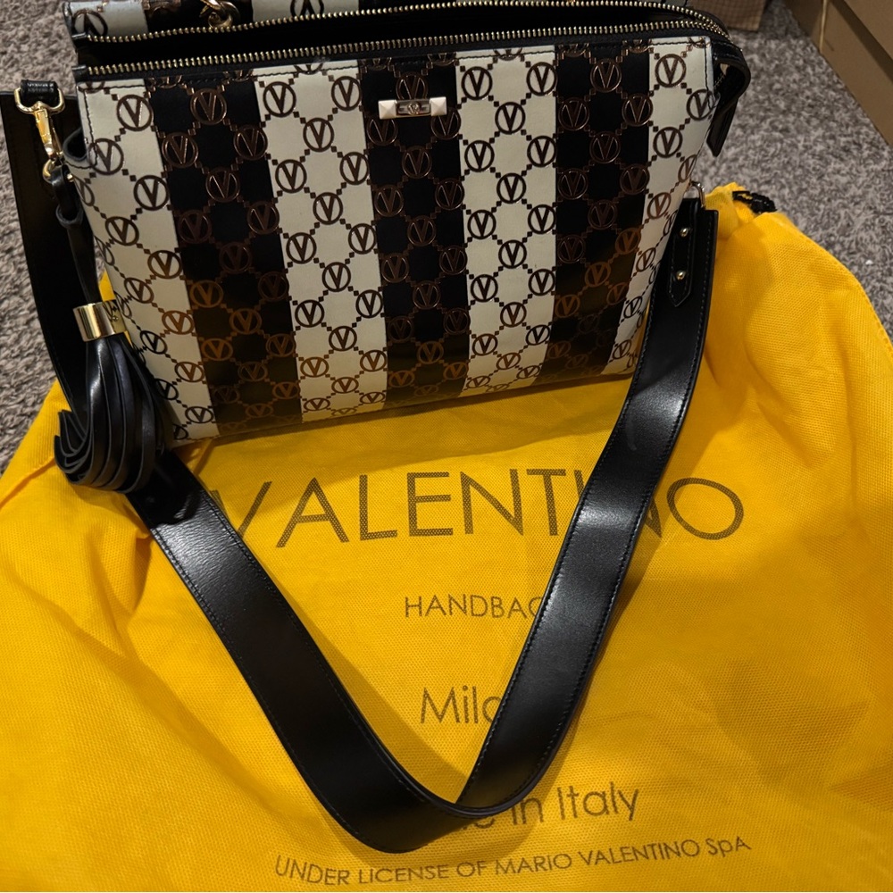 Valentino Black and Brown Patterned Women's Bag